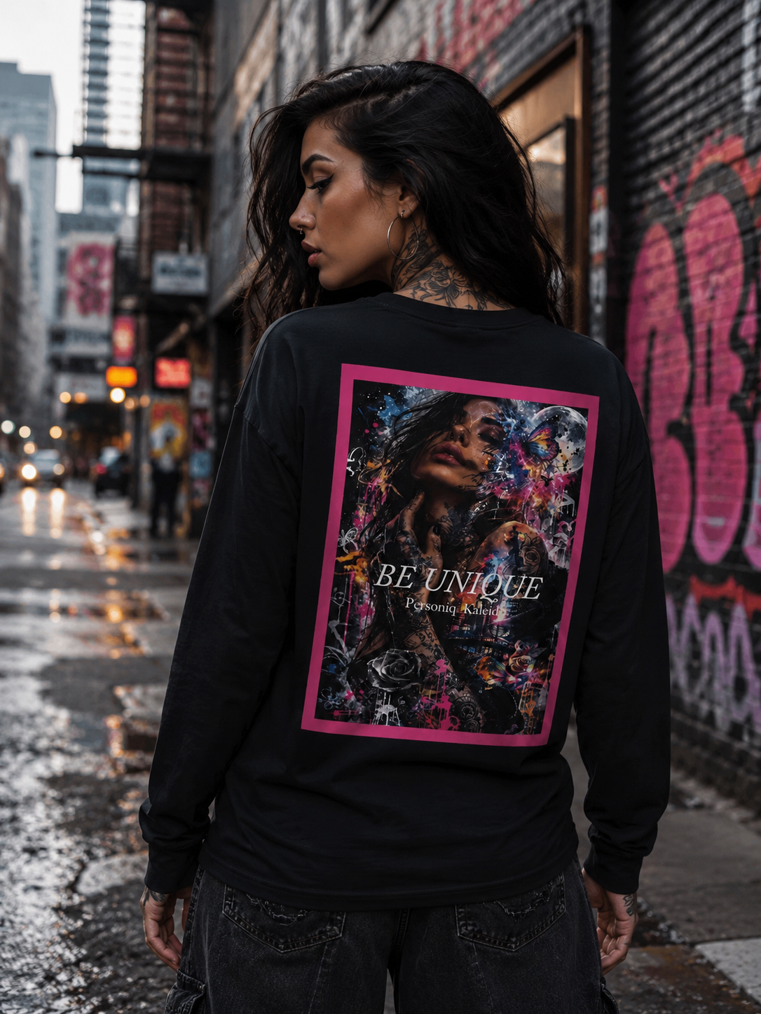 BE UNIQUE Premium Unisex Langarm-T-Shirt l Digital Artwork