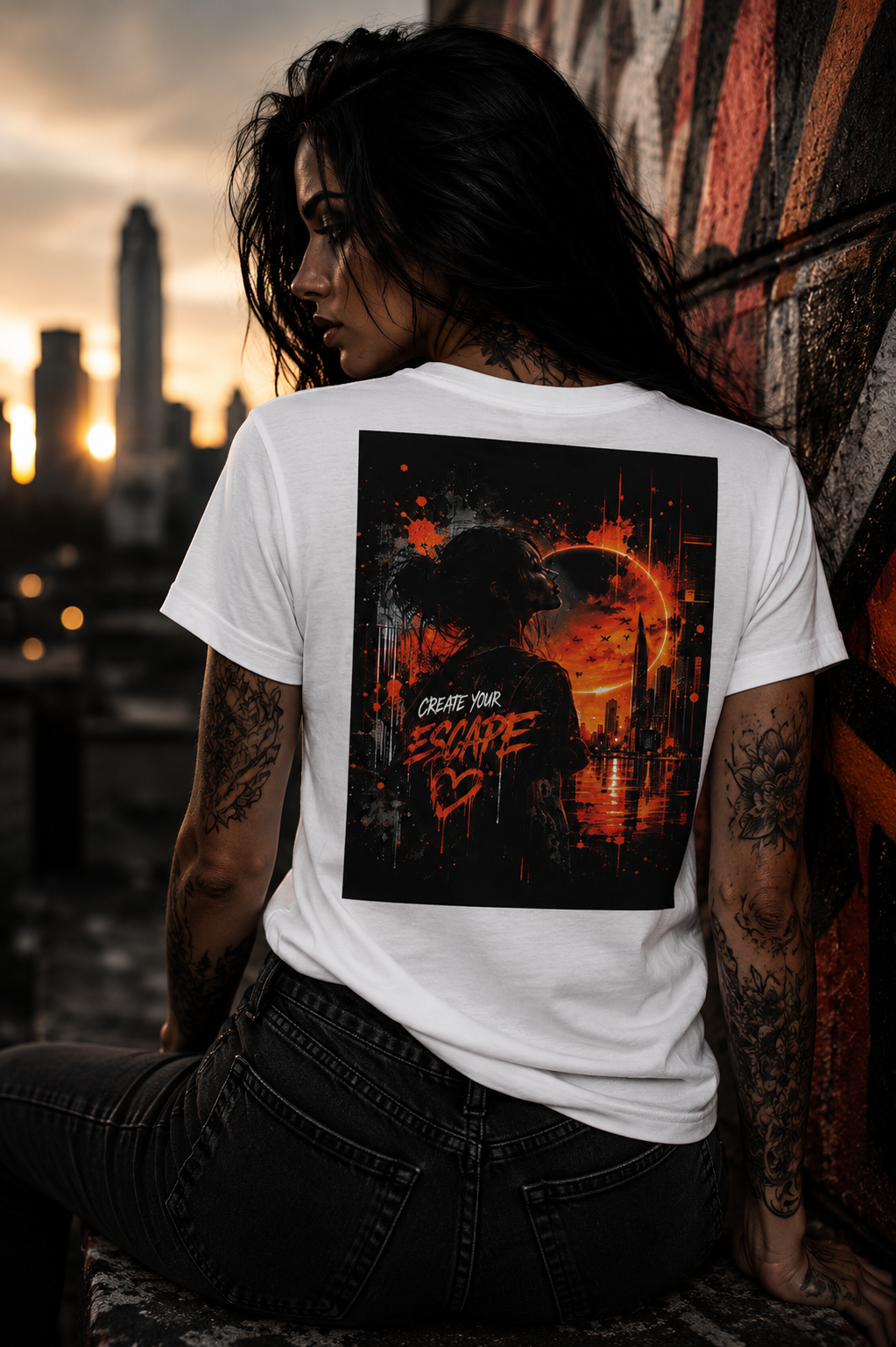 NO WAY BACK. - Create Your Escape - Premium Unisex V-Neck Statement Shirt
