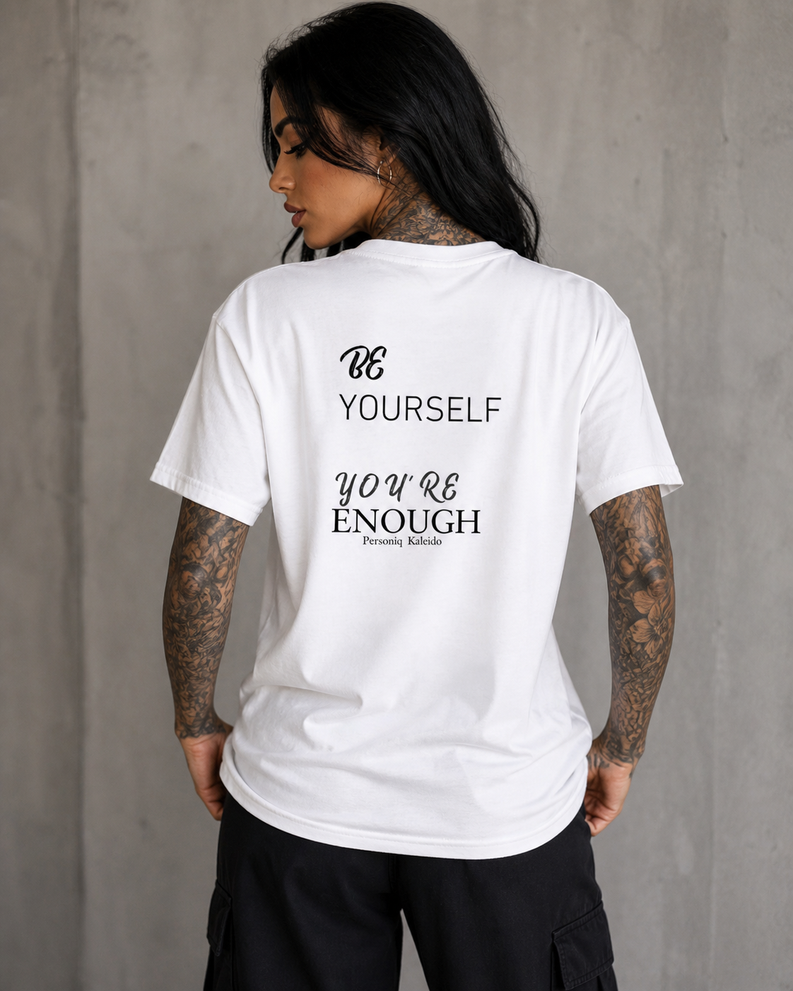 YOU ARE ENOUGH l Performance l  Self Love Statement l Unisex Performance Tee White