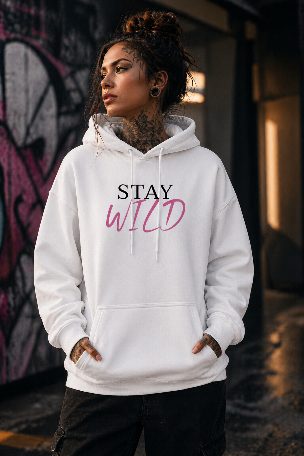 STAY WILD Hoodie l No Rules Just You l Personiq Kaleido Statement Hoodie l KI Artwork