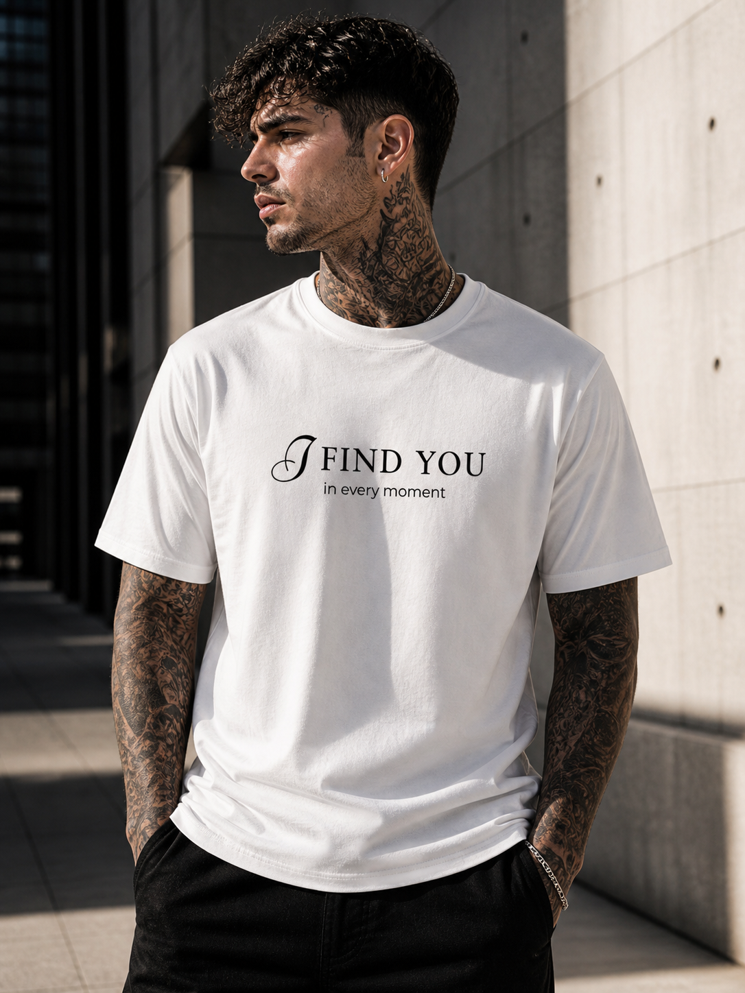 I Find You / Even in Silence T-Shirt – Emotional Dual Message Streetwear | Minimal Front & Artistic Back Print | Unisex Statement