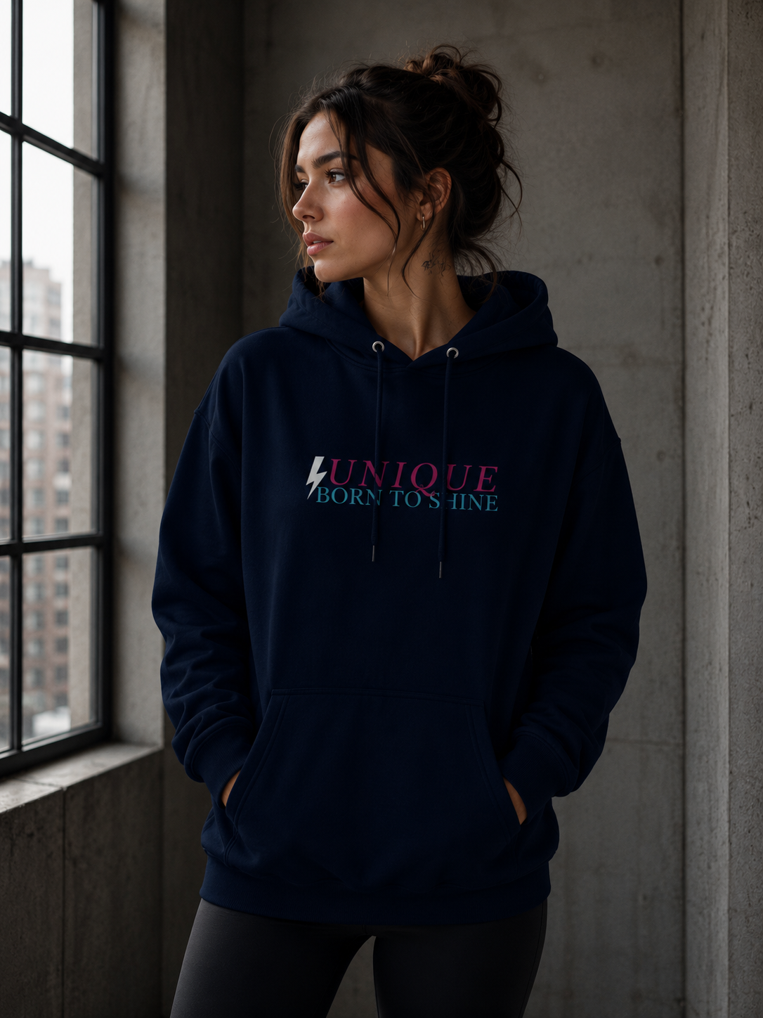 🖤 BORN TO SHINE | Unisex Hoodie | AI Artwork