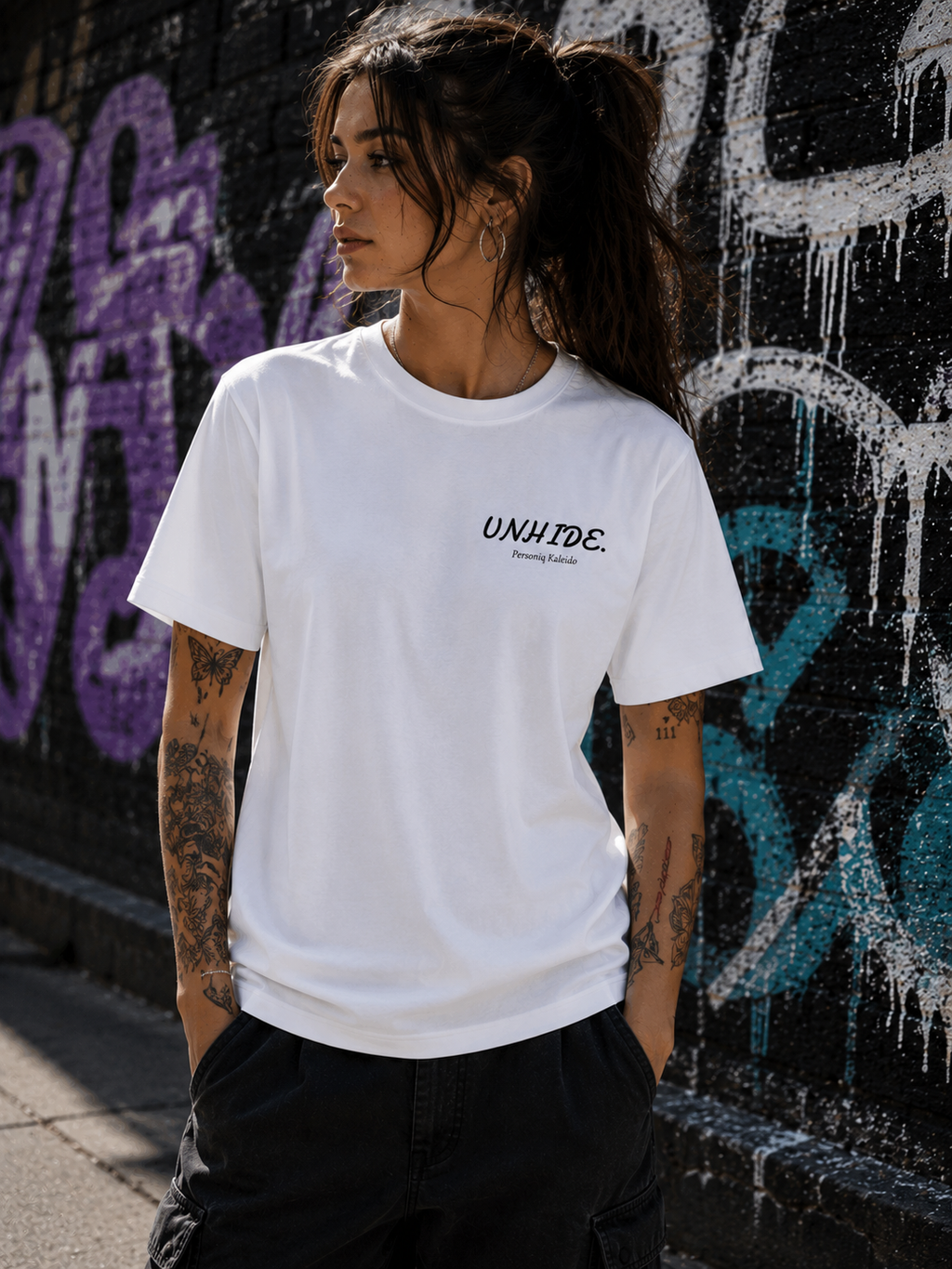 UNHIDE. – Rainbow Graffiti Streetwear T-Shirt | Bold Self-Expression Tee