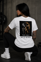 THE ONLY RIVAL IS YOU l Performance Unisex-T-Shirt mit Rundhalsausschnitt Weiß