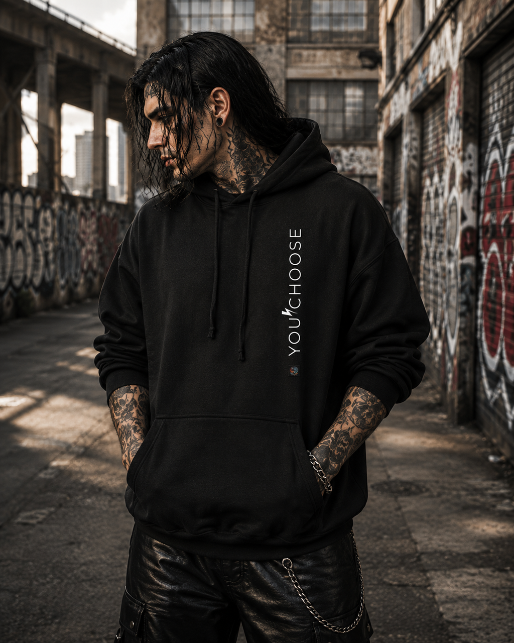 🖤 DON’T FIGHT AGAINST YOURSELF | Classic Unisex Hoodie (Gildan® 18500) | AI Artwork