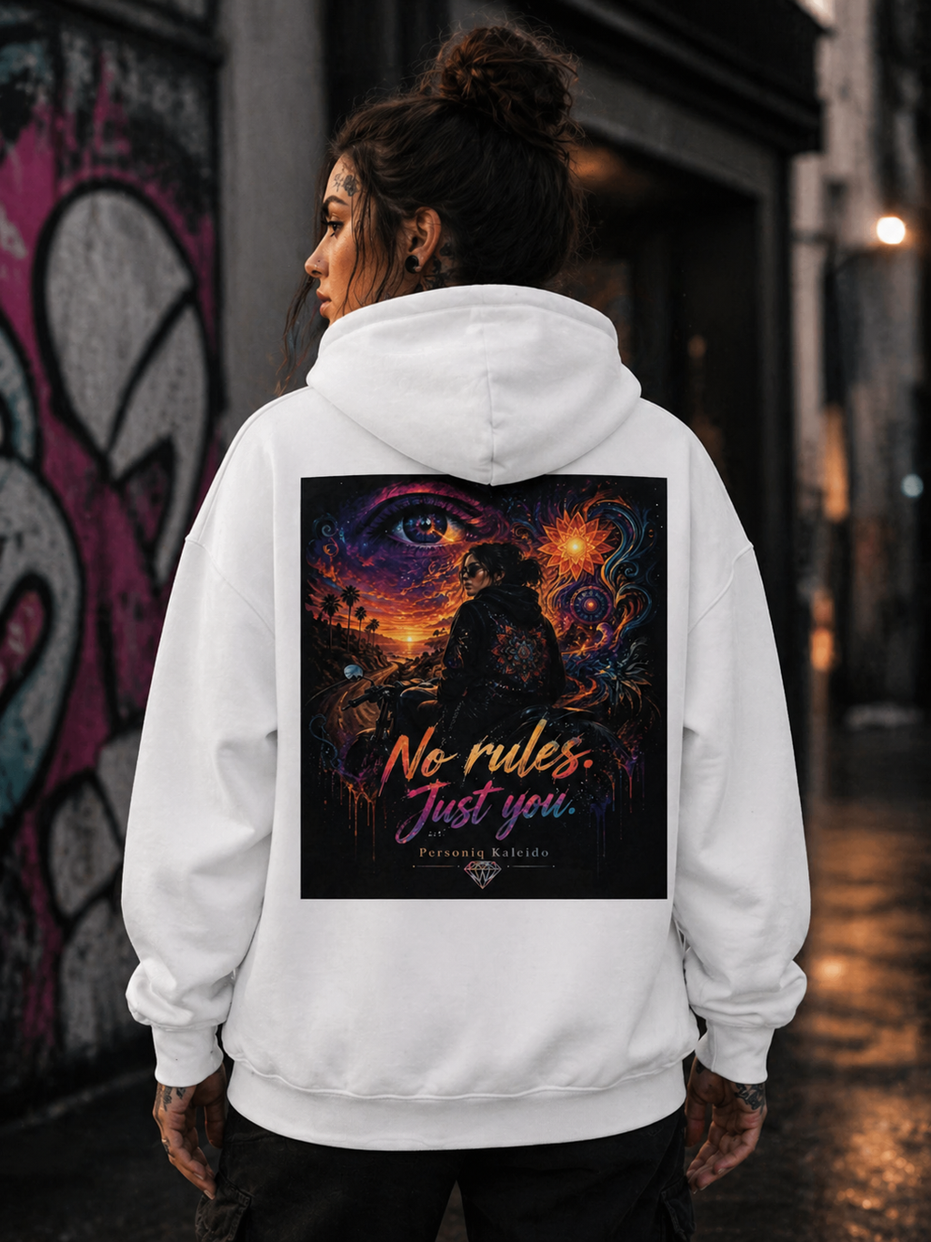 STAY WILD Hoodie l No Rules Just You l Personiq Kaleido Statement Hoodie l KI Artwork