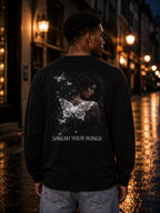 Premium Unisex Langarm-T-Shirt Dark Gray l SPREAD YOUR WINGS l KI Artwork