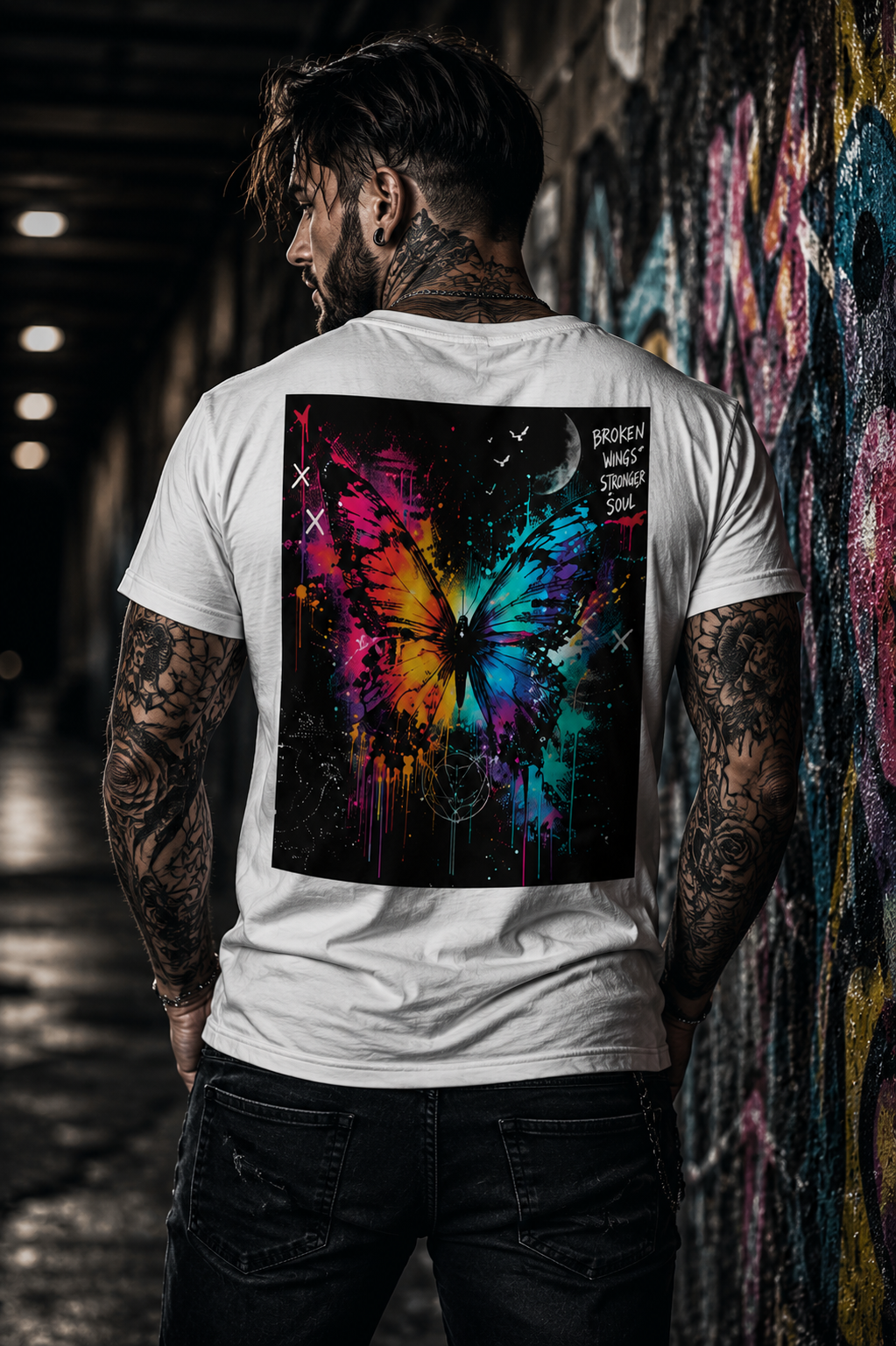 COLOR THE SCARS. – Butterfly V-Neck Shirt - Statement Tee for Strength & Transformation