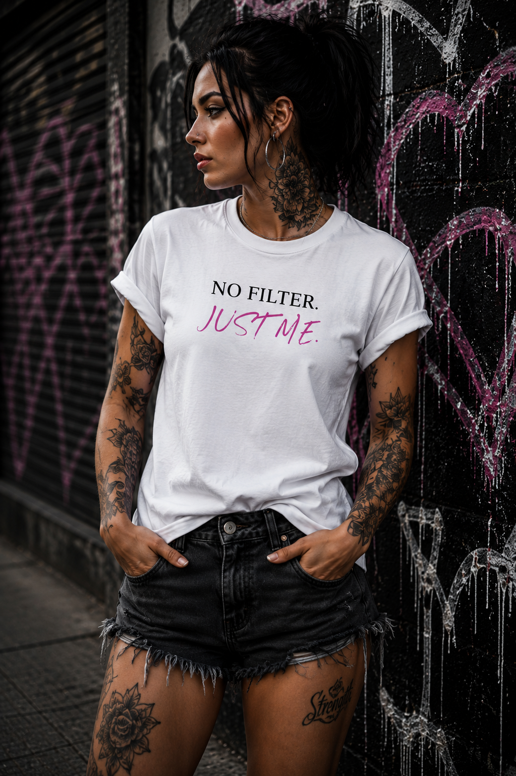 NO FILTER. JuST ME l Premium Unisex Statement T--Shirt