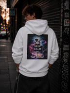 OPEN EYES – Keep Calm and Turn Up the Music | Statement Hoodie | Personiq Kaleido