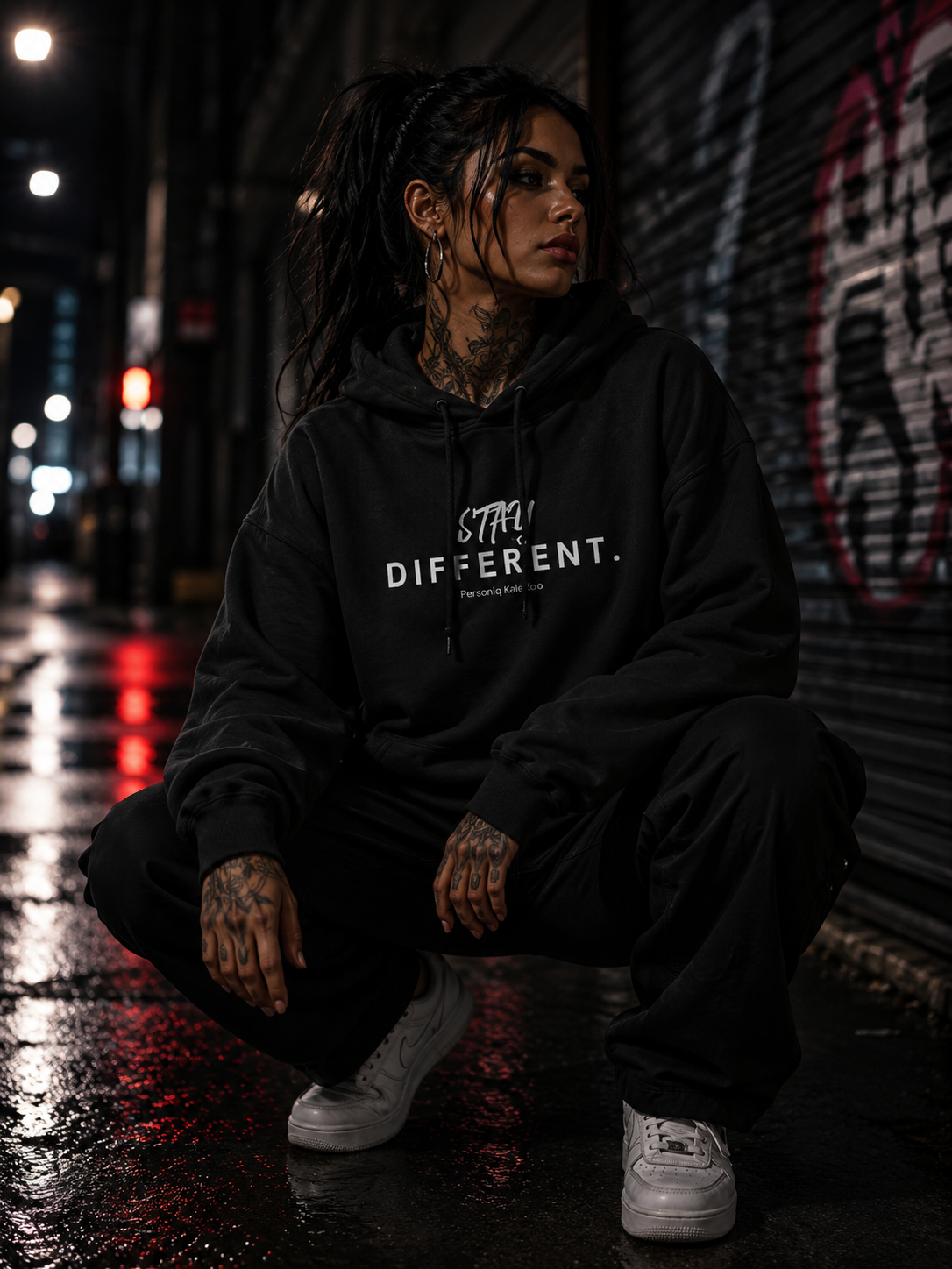 STAY DIFFERENT. UNISEX Fleece Hoodie - KI Artwork