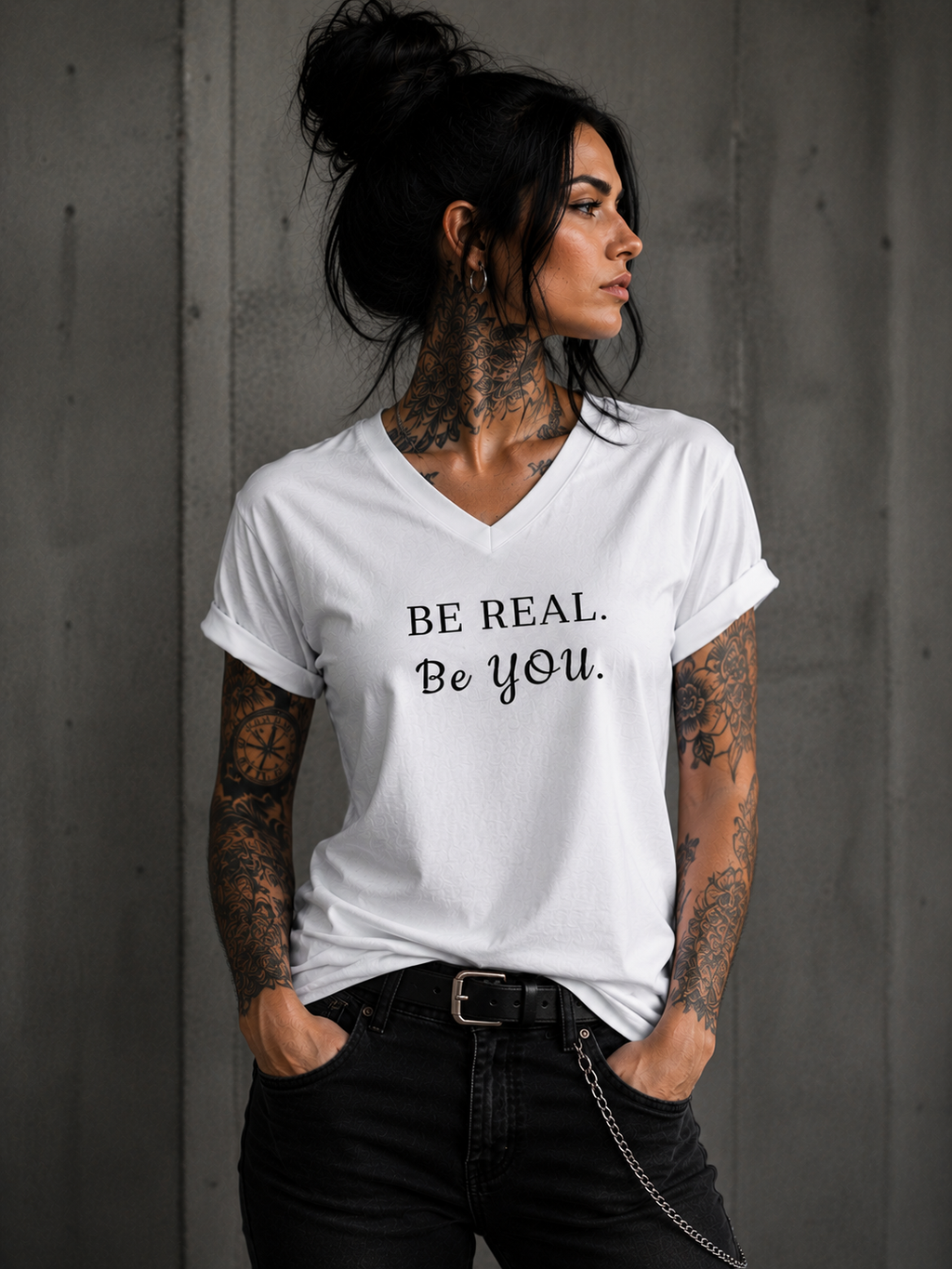 BE REAL. BE YOU.. l Premium Unisex Statement T--Shirt