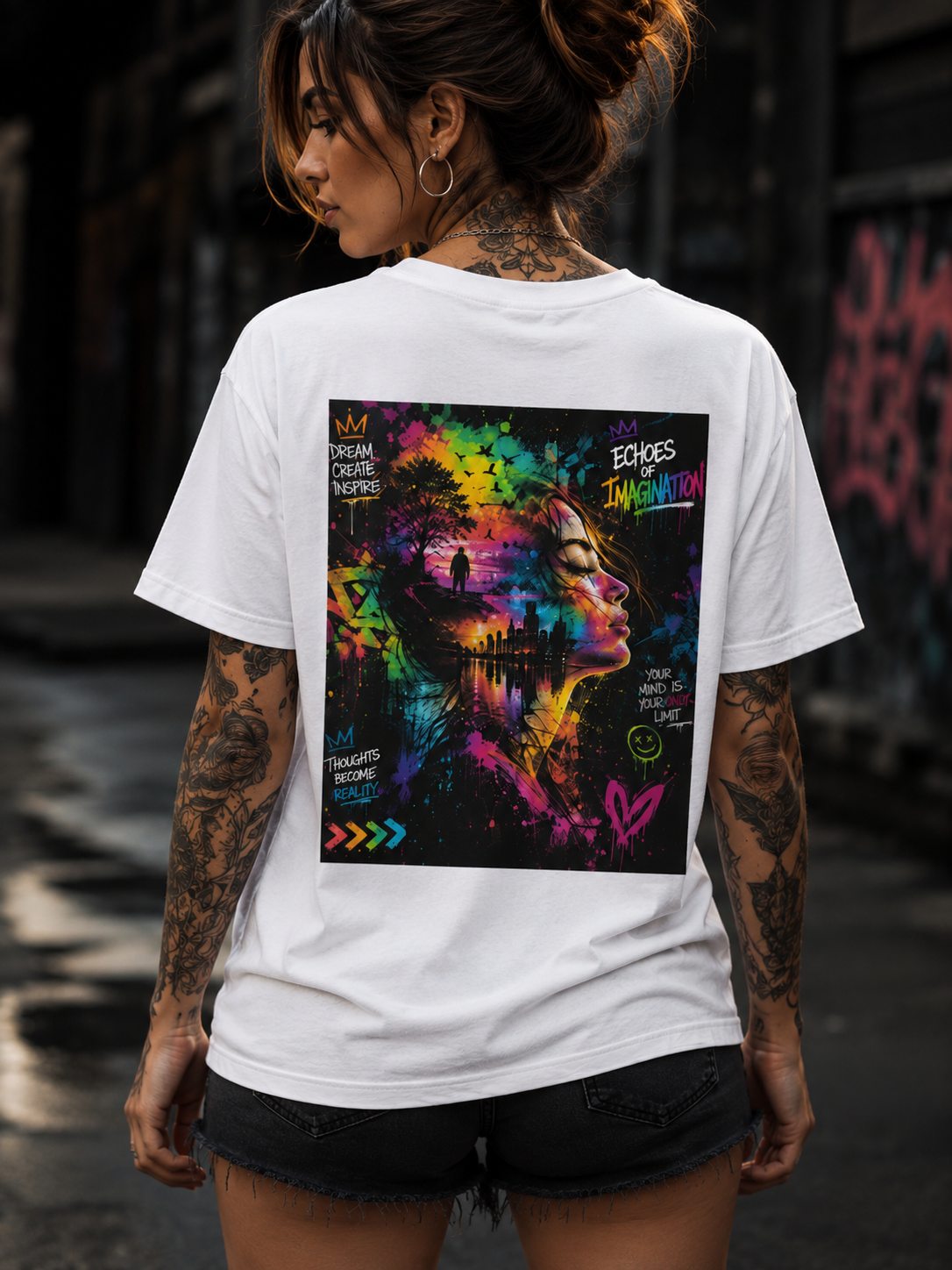 YOUR WORLD. YOUR COLORS. – Artistic Statement T-Shirt | Color Explosion Back Print | Creative Streetwear | Unisex Graphic Tee