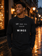 Premium Unisex Langarm-T-Shirt Dark Gray l SPREAD YOUR WINGS l KI Artwork