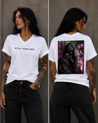 STILL SMILING. – Premium Unisex V-Neck Statement T-Shirt