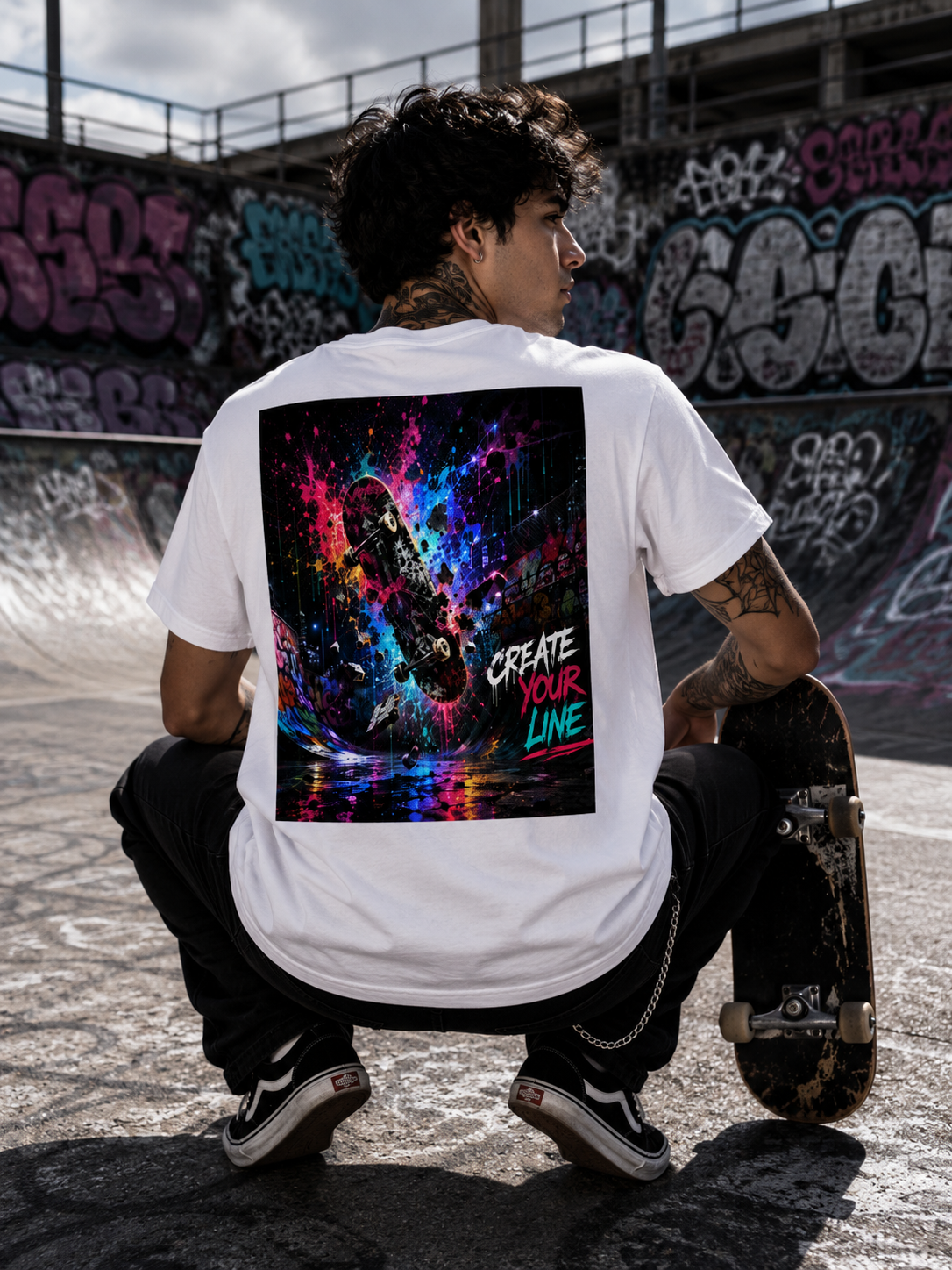 RIDE BEYOND LIMITS l Performance Unisex Statement T-shirt White