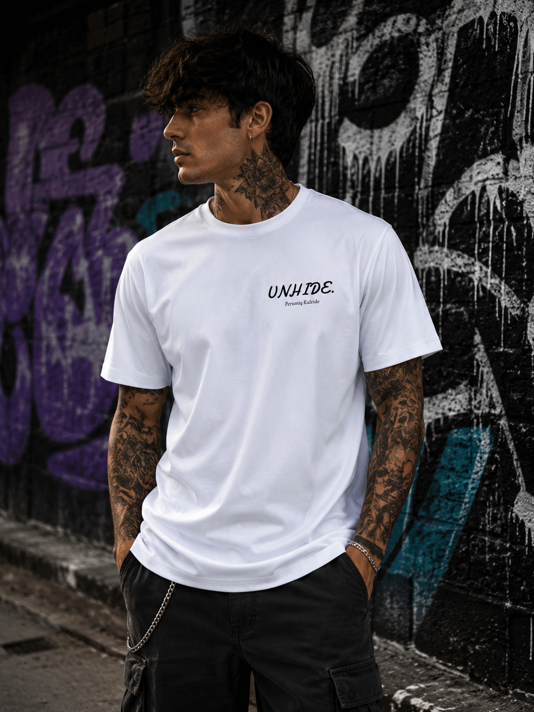 UNHIDE. – Rainbow Graffiti Streetwear T-Shirt | Bold Self-Expression Tee