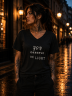 YOU DESERVE THE LIGHT Premium Unisex T-Shirt - Digital Artwork