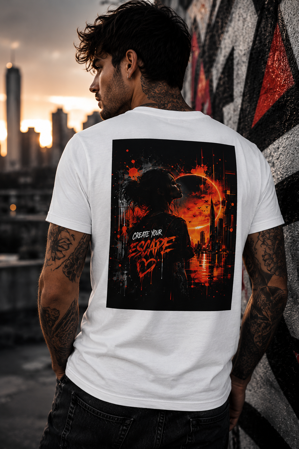 NO WAY BACK. - Create Your Escape - Premium Unisex V-Neck Statement Shirt