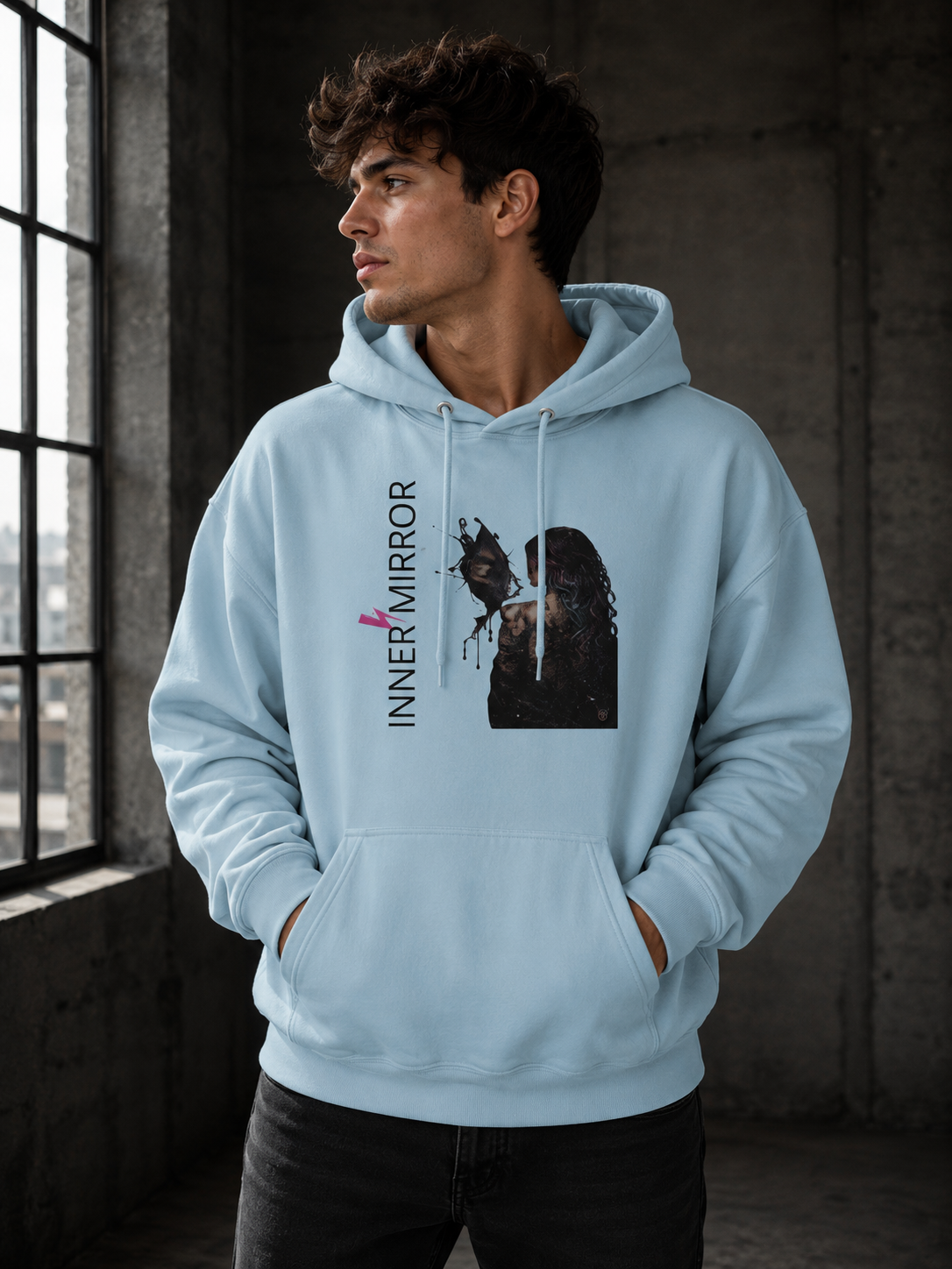 🖤 INNER MIRROR | Unisex Hoodie | AI Artwork