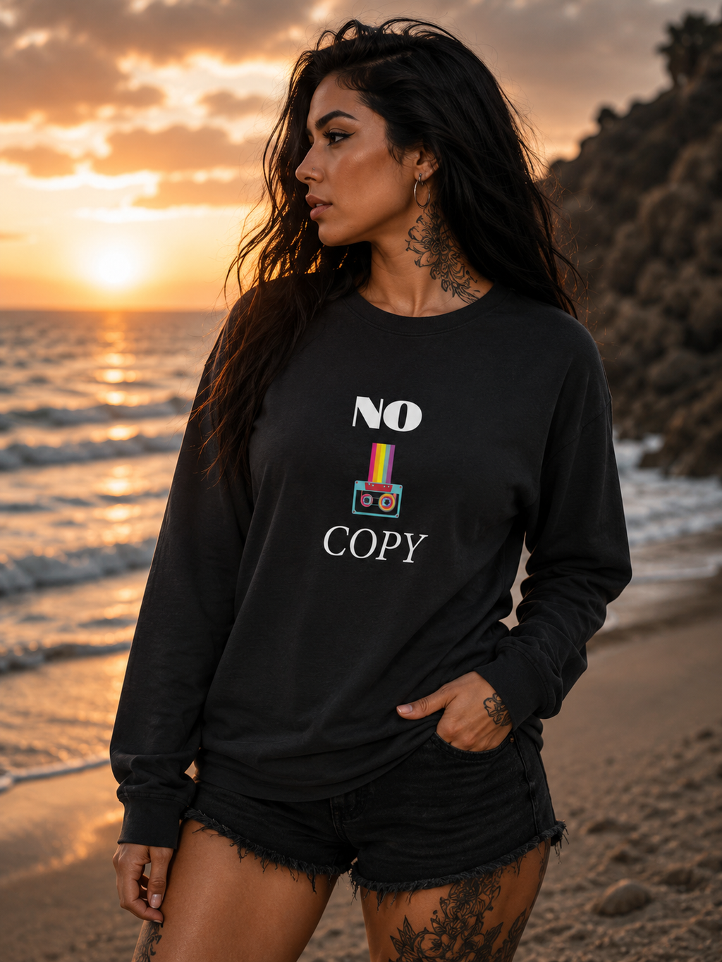 BE UNIQUE Premium Unisex Langarm-T-Shirt l Digital Artwork