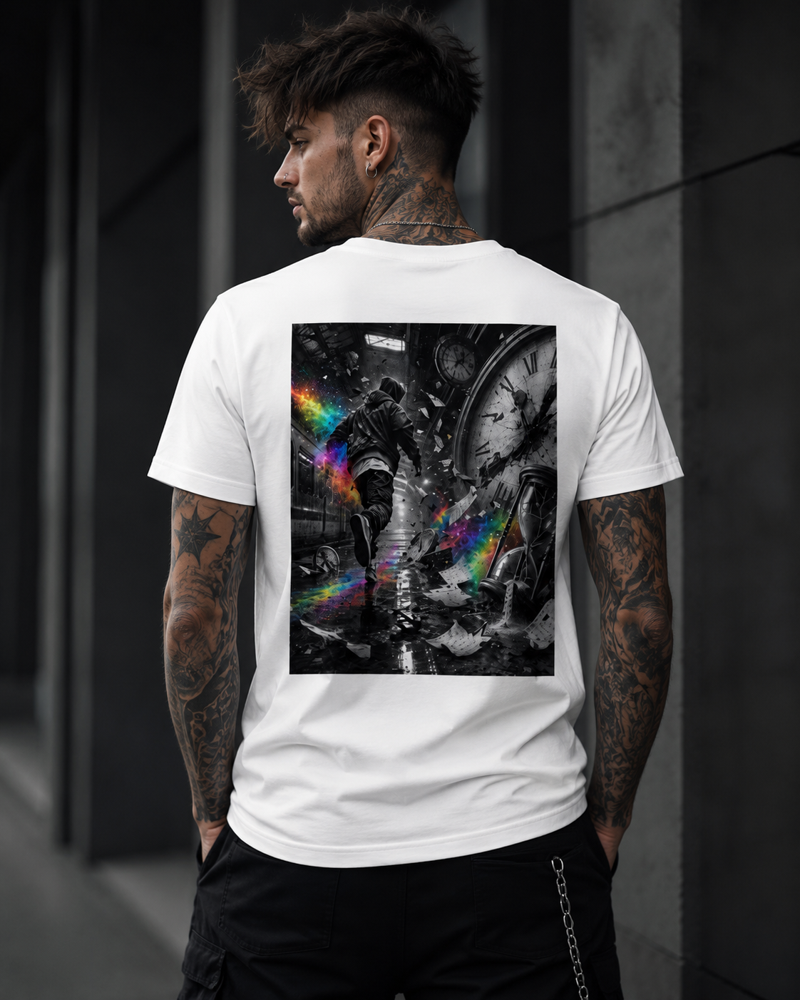 KEEP MOVING. TIME DOESN’T WAIT. - Performance Unisex Statement T-shirt White