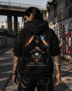 🖤 DON’T FIGHT AGAINST YOURSELF | Classic Unisex Hoodie (Gildan® 18500) | AI Artwork