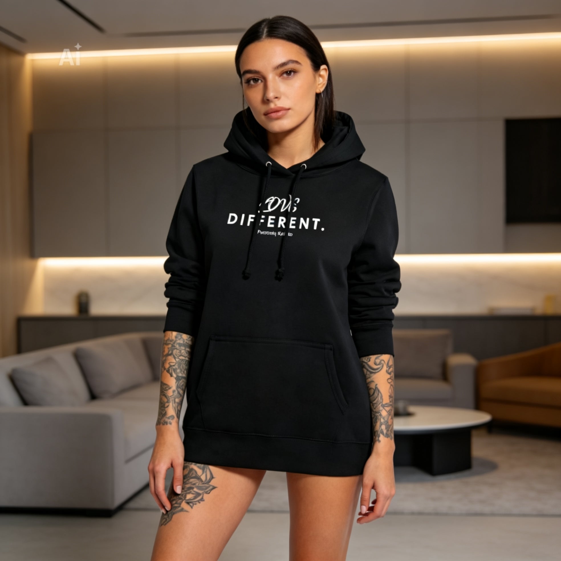 LOVE DIFFERENT Premium HOODIE l KI-Artwork
