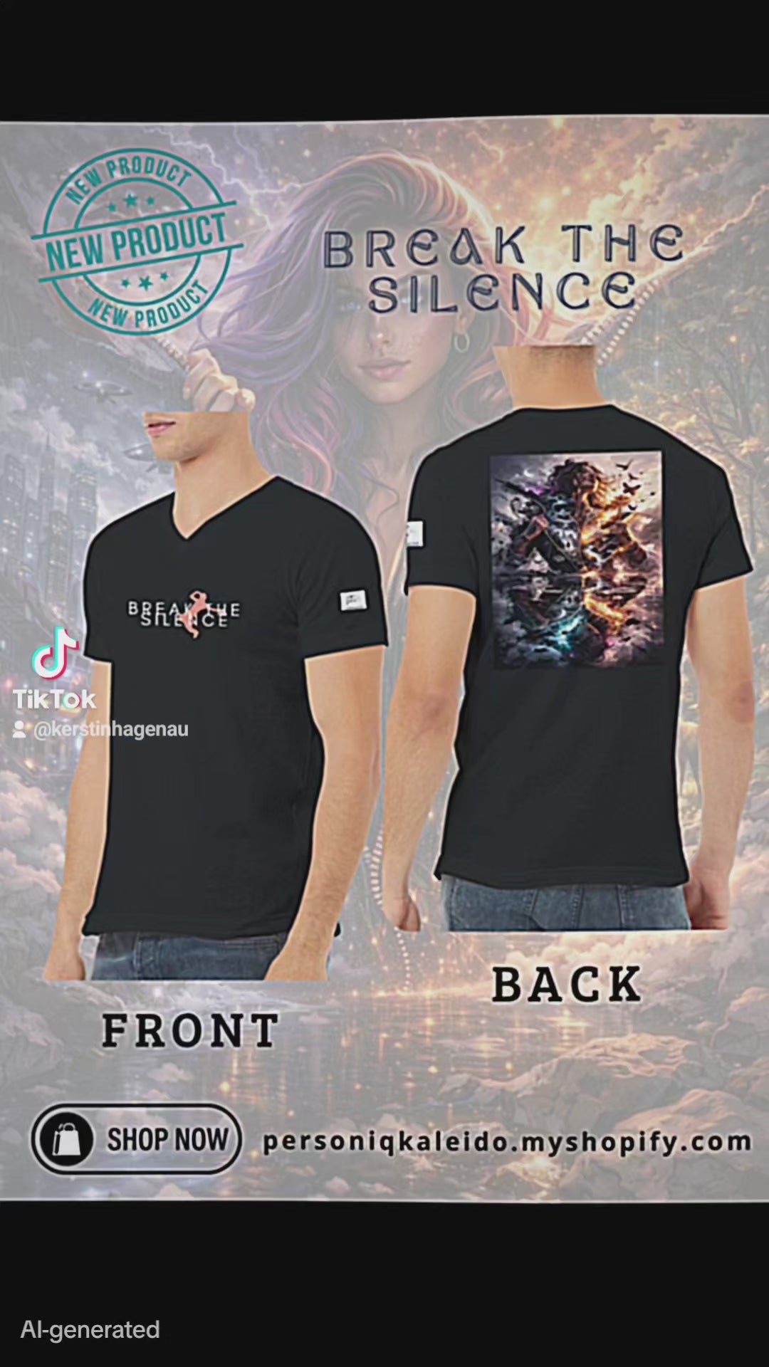 BREAK THE SILENCE Unisex T-Shirt l Digital Artwork