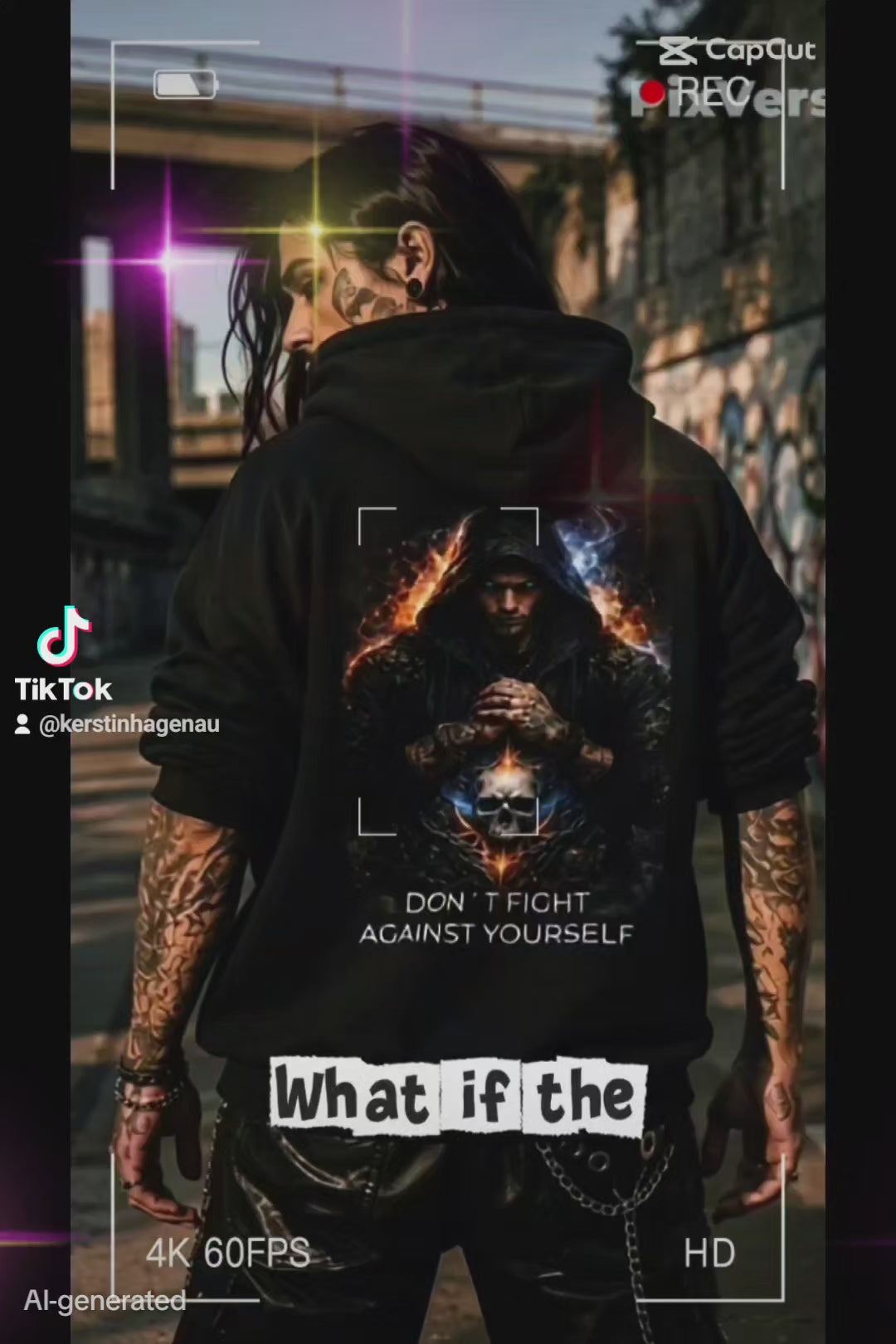 🖤 DON’T FIGHT AGAINST YOURSELF | Classic Unisex Hoodie (Gildan® 18500) | AI Artwork