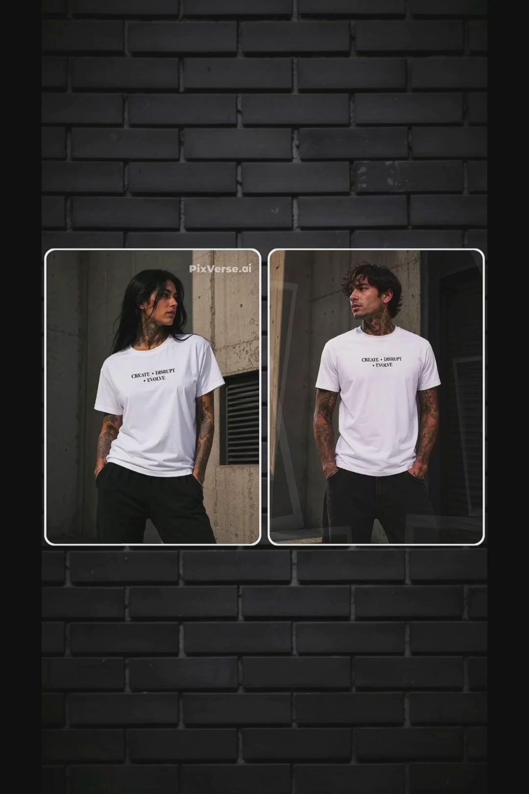 CREATE • DISRUPT • EVOLVE l Performance Damen-Statement- T-Shirt Weiß