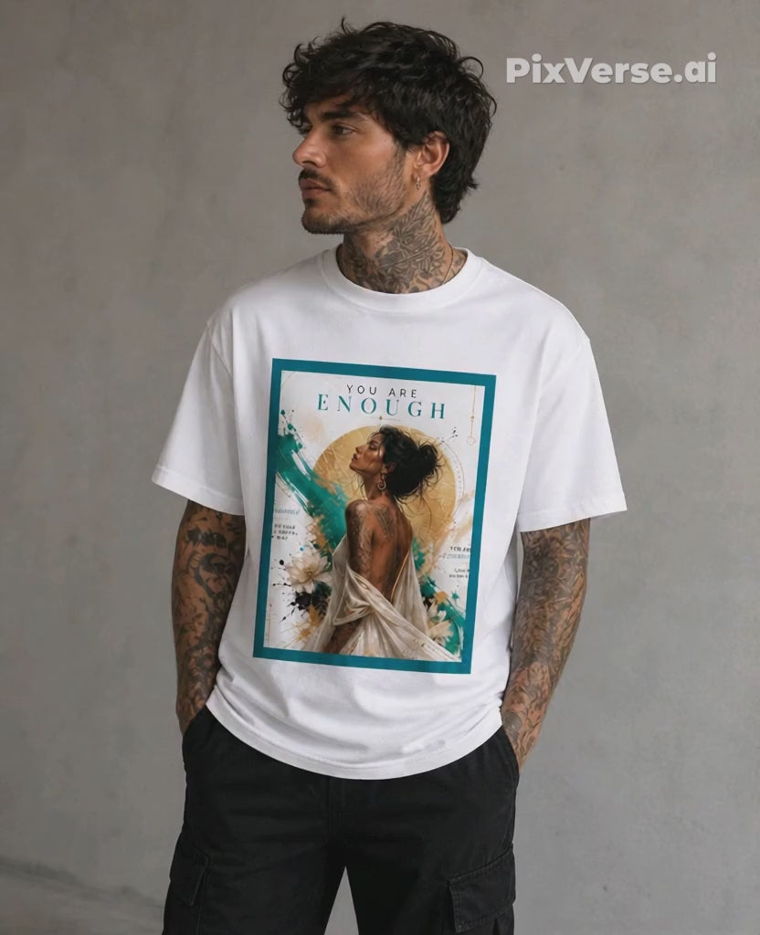 YOU ARE ENOUGH l Performance l  Self Love Statement l Unisex Performance Tee White