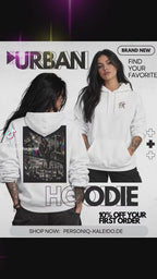 Higher Than Yesterday – Urban Neon Graffiti Hoodie - Black & White Rainbow Streetwear